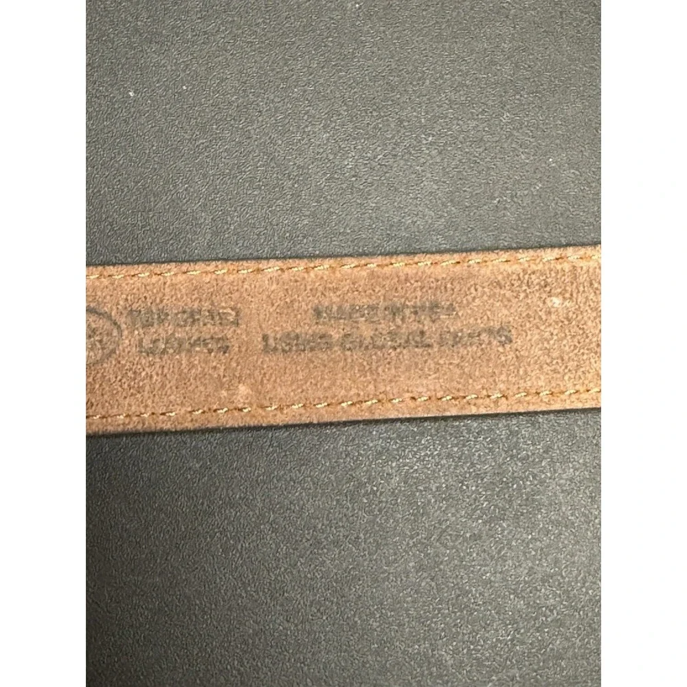 Justin Top Grain Cowhide Brown Leather Belt Silver Hardware 48
